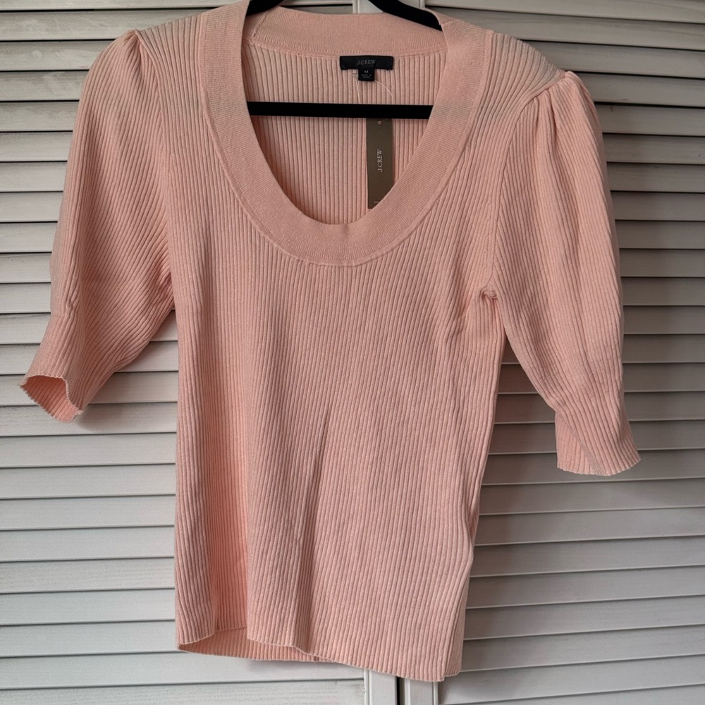 J. Crew Blush Ribbed Knit Sweater